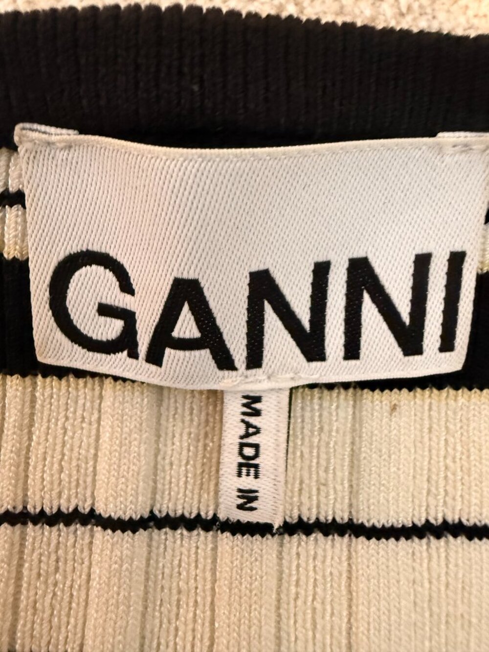 GANNI Striped Ribbed Halter Top – Size Small - Picture 4 of 5